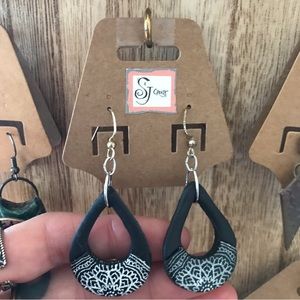 Black handmade earrings